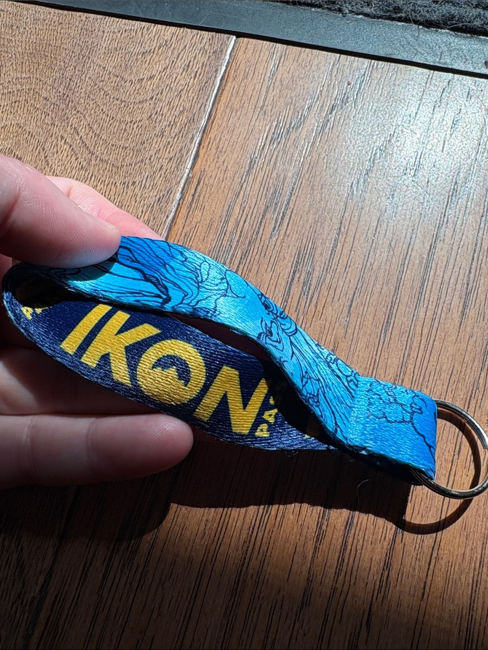 IKON Blue Map Print Keyring